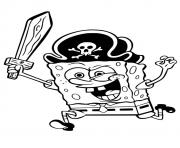 Coloriage bob leponge le pirate