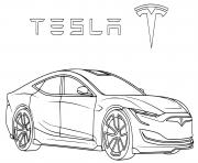 Coloriage voiture tesla