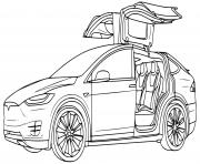 Coloriage tesla model X