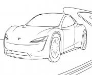 Coloriage voiture Tesla Roadster