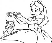 Coloriage alice et le chat