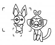 Coloriage pichu et ouistempo pokemon snap