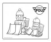 Coloriage camion de construction robocar poli