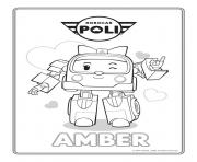 Coloriage amber robocar poli ambulance rose