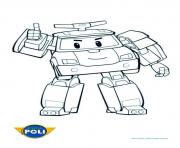 Coloriage robocar poli debout vehicule