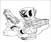 Coloriage power rangers fusil arme gun