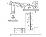 Coloriage grue de chantier construction