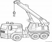 Coloriage camion grue construction chantier