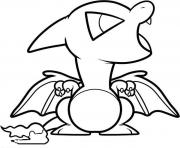 Coloriage chibi dracaufeu pokemon