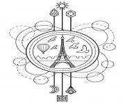 Coloriage tour eiffel mandala paris