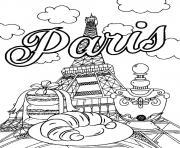 Coloriage croissant cafe tour eiffel