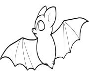 Coloriage chauve souris avec de grandes ailes