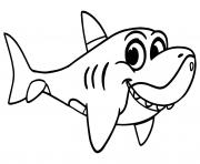 Coloriage requin facile simple animal marin