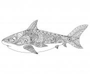 Coloriage requin mandala adulte