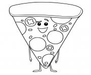 Coloriage morceau de pizza rigolote