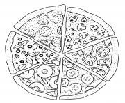 Coloriage plusieurs garnitures de pizzas