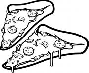 Coloriage deux pizzas fromages pepperoni