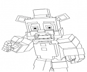 Coloriage minecraft freddy fnaf