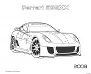 Coloriage Formule 1 Ferrari 599XX Voiture de course