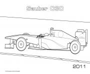 Coloriage Formule 1 Voiture Sauber C30 2011