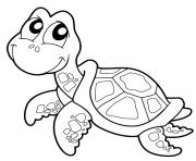 Coloriage tortue facile avec carapace