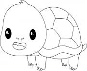 Coloriage bebe tortue kawaii