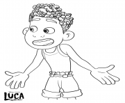 Coloriage alberto scorfano luca disney pixar