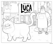 Coloriage le chat du film de luca disney