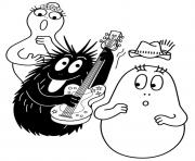 Coloriage barbapapa surpris par la musique