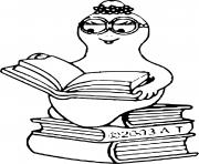 Coloriage Barbotine aime lire des livres