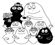 Coloriage barbapapa famille et les enfants