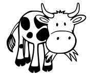 Coloriage vache qui mange de lherbe