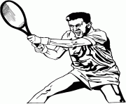 Coloriage joueur de tennis en action