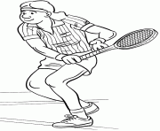 Coloriage prete a receptionner la balle de tennis