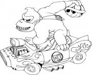 Coloriage donkey kong mario kart dk