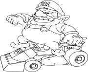 Coloriage wario mario kart