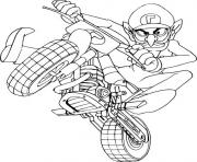 Coloriage waluigi mario kart