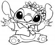 Coloriage stitch hawaii fiesta