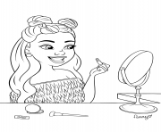 Coloriage fille ado makeup se maquille pour une soiree entre filles