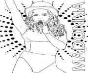 Coloriage chanteuse madonna star hollywood