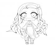 Coloriage Chibi Nezuko demon slayer