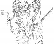 Coloriage Nezuko and Tanjiro fight demons demon slayer