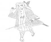 Coloriage Shinobu Kocho and the butterfly demon slayer