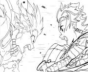 Coloriage Deku vs Tanjiro demon slayer