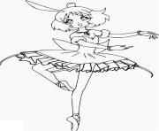 Coloriage danseuse manga fille