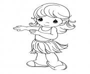 Coloriage une petite fille qui danse