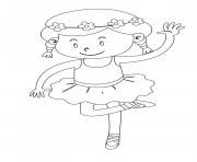 Coloriage danseuse petite fille