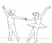 Coloriage danseur et danseuse