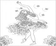 Coloriage danseuse mandala adulte femme