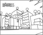 Coloriage roblox building coloring page